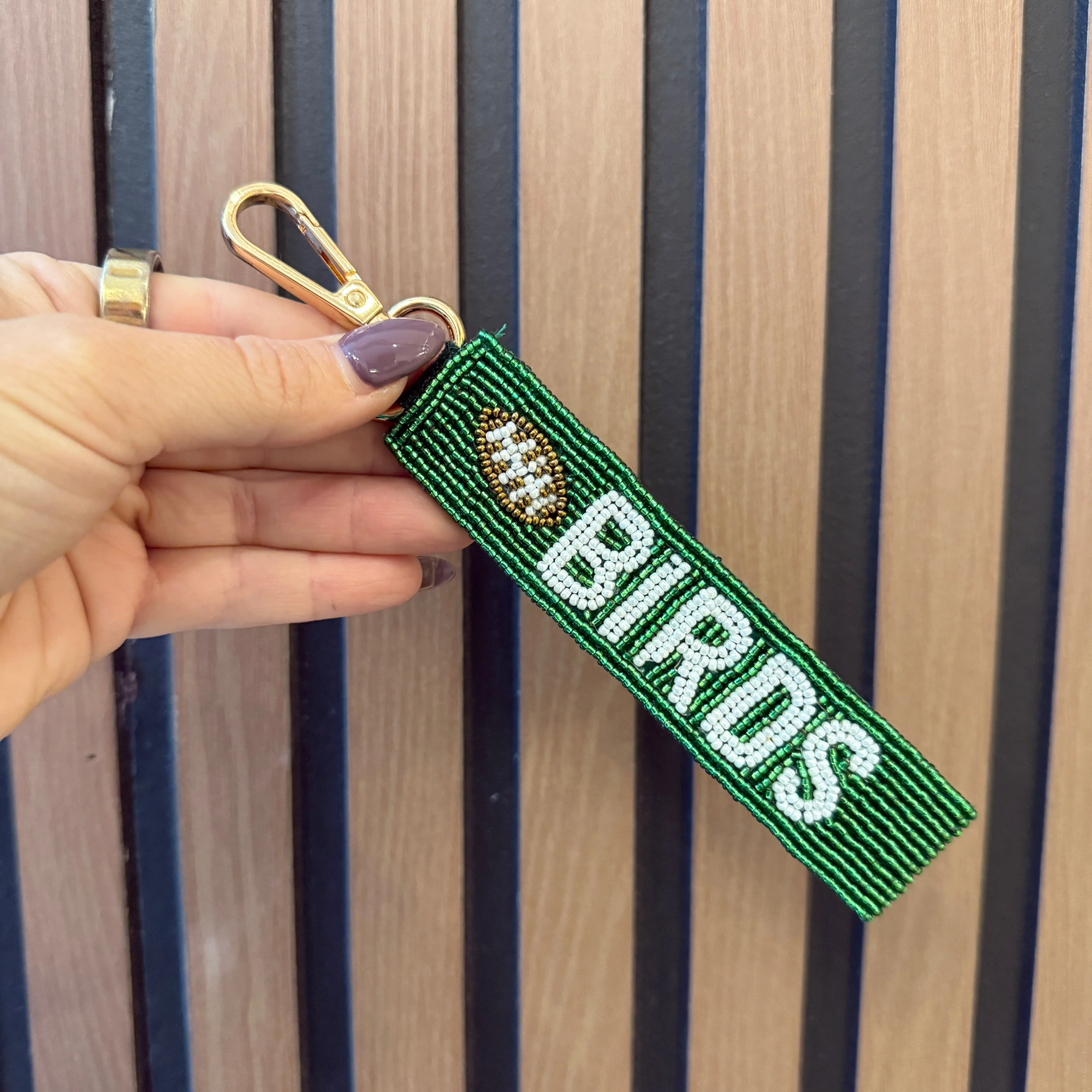 Birds Beaded Keychain