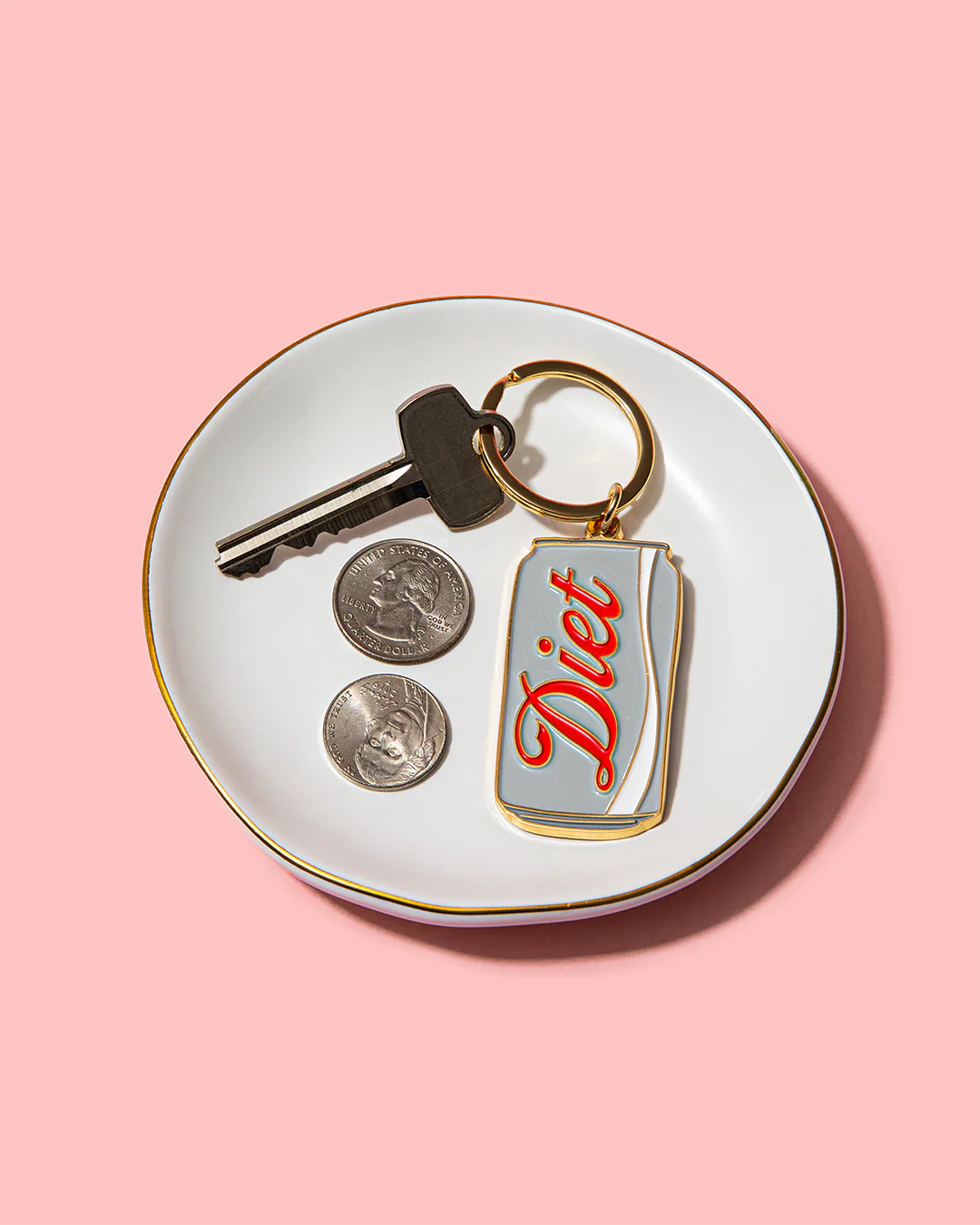 Diet Coke Can Enamel Keychain/Bag Charm - Image 4