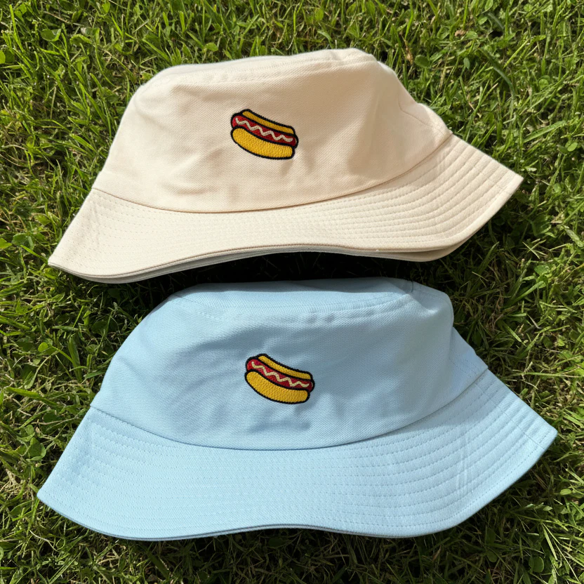 Embroidered Hot Dog Bucket Hat