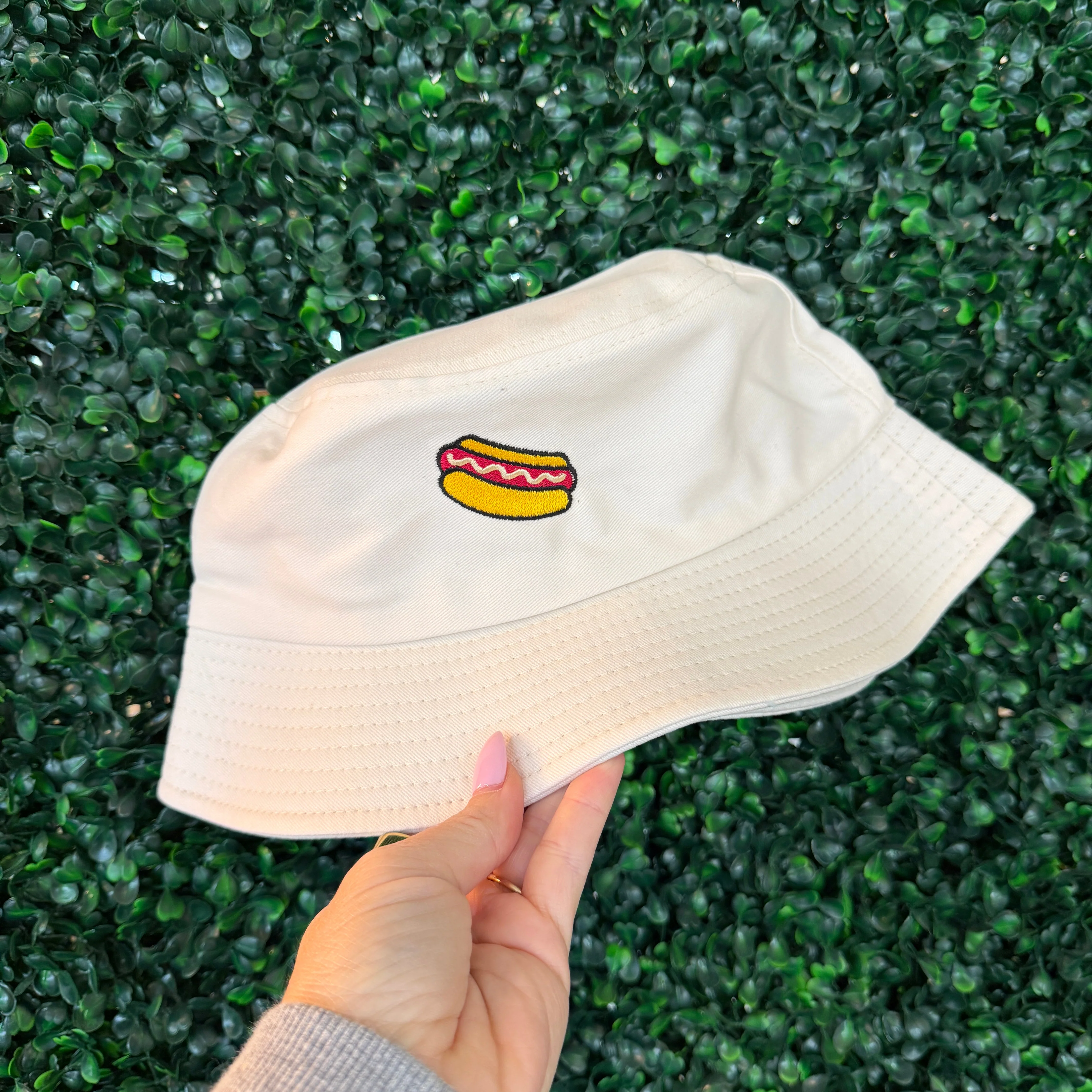 Embroidered Hot Dog Bucket Hat - Image 2