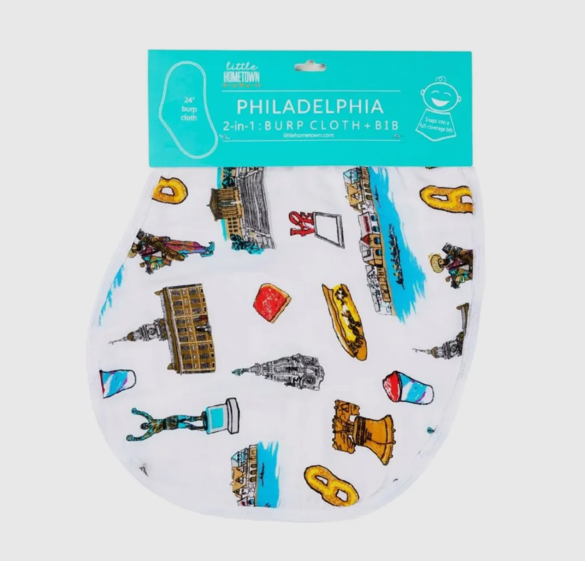 Philadelphia Burp Cloth + Bib: 2 in 1 - Image 3