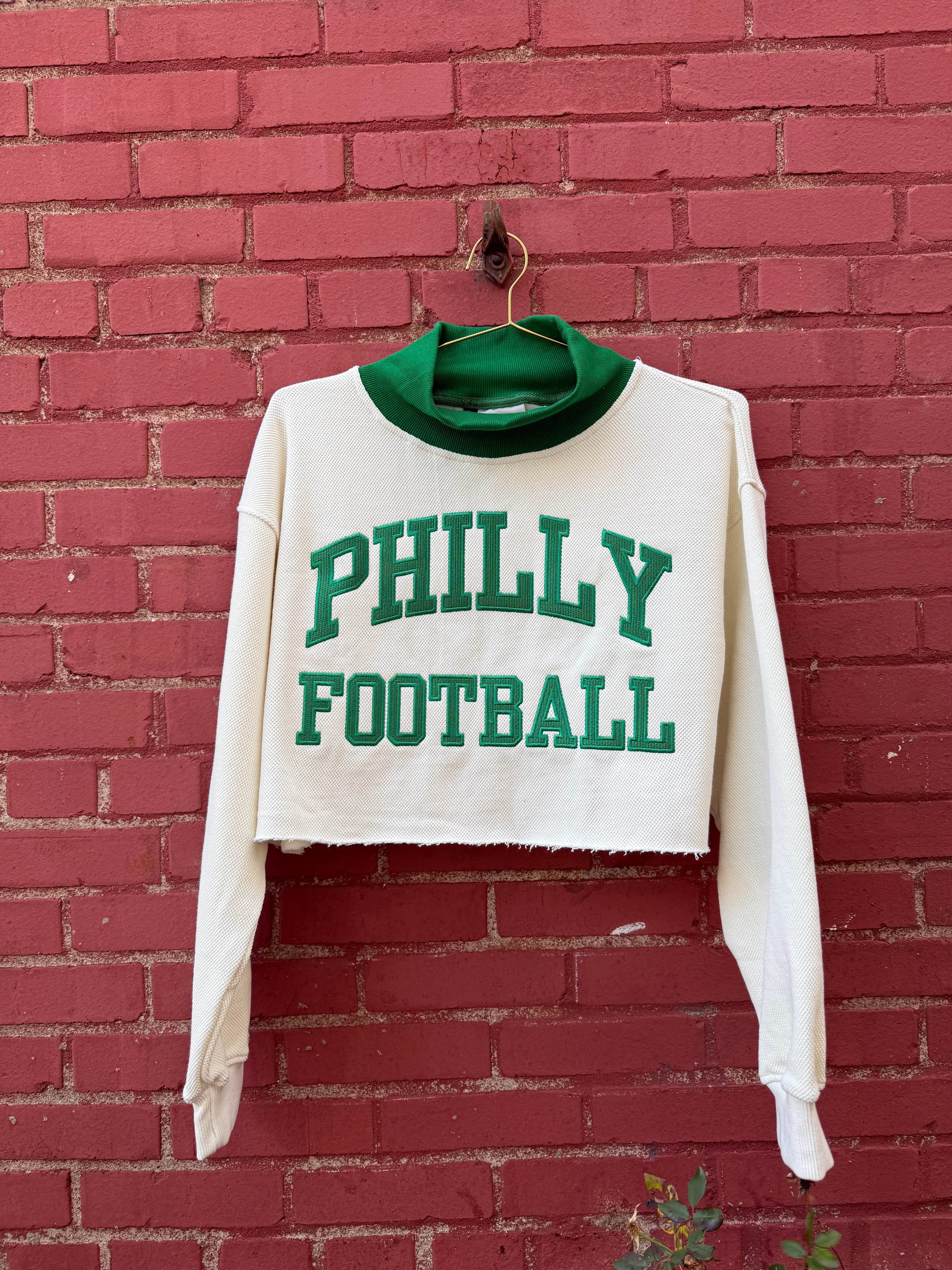 Philly Football Mock Neck Waffle Crop - Image 2