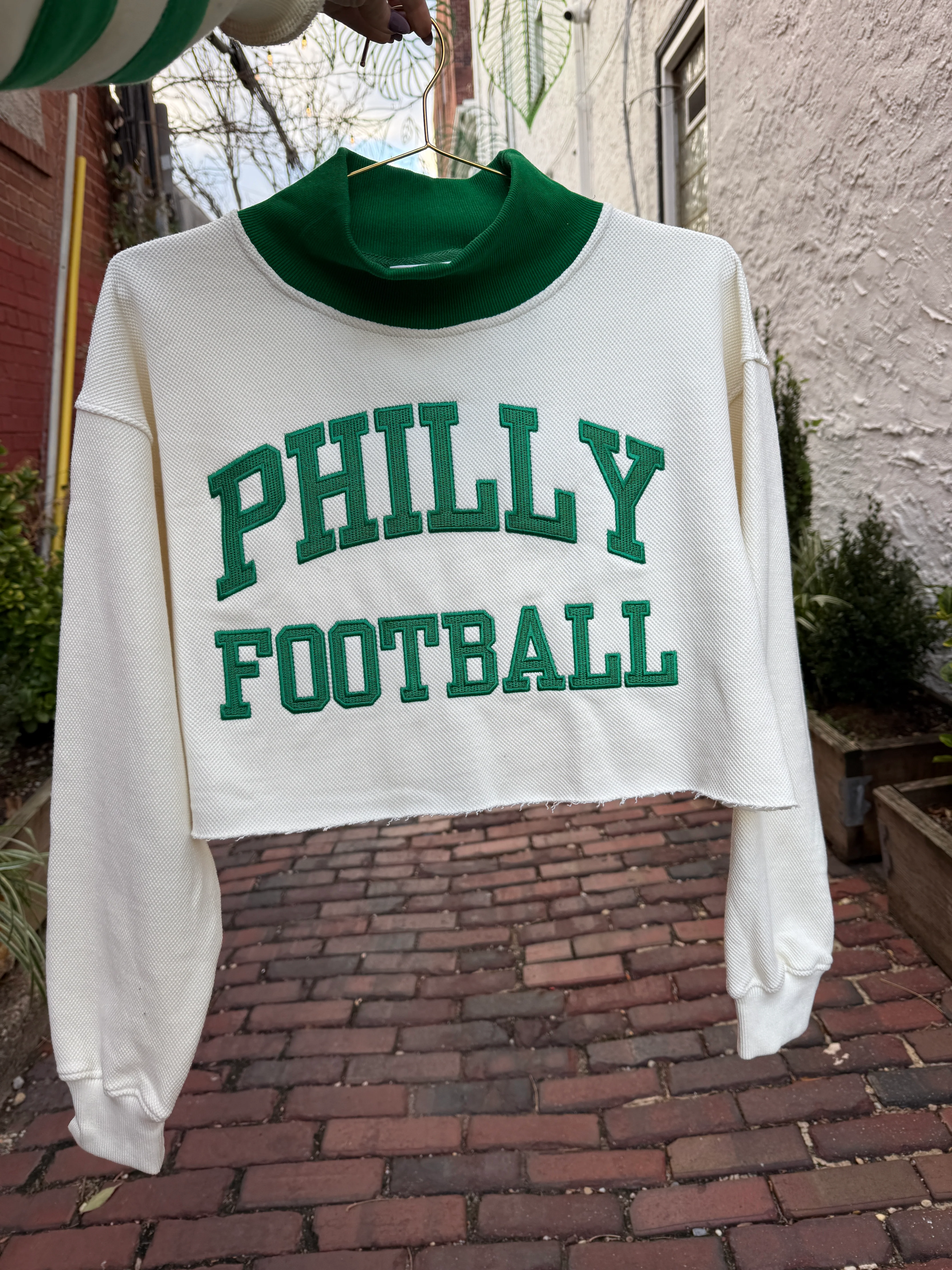 Philly Football Mock Neck Waffle Crop - Image 7