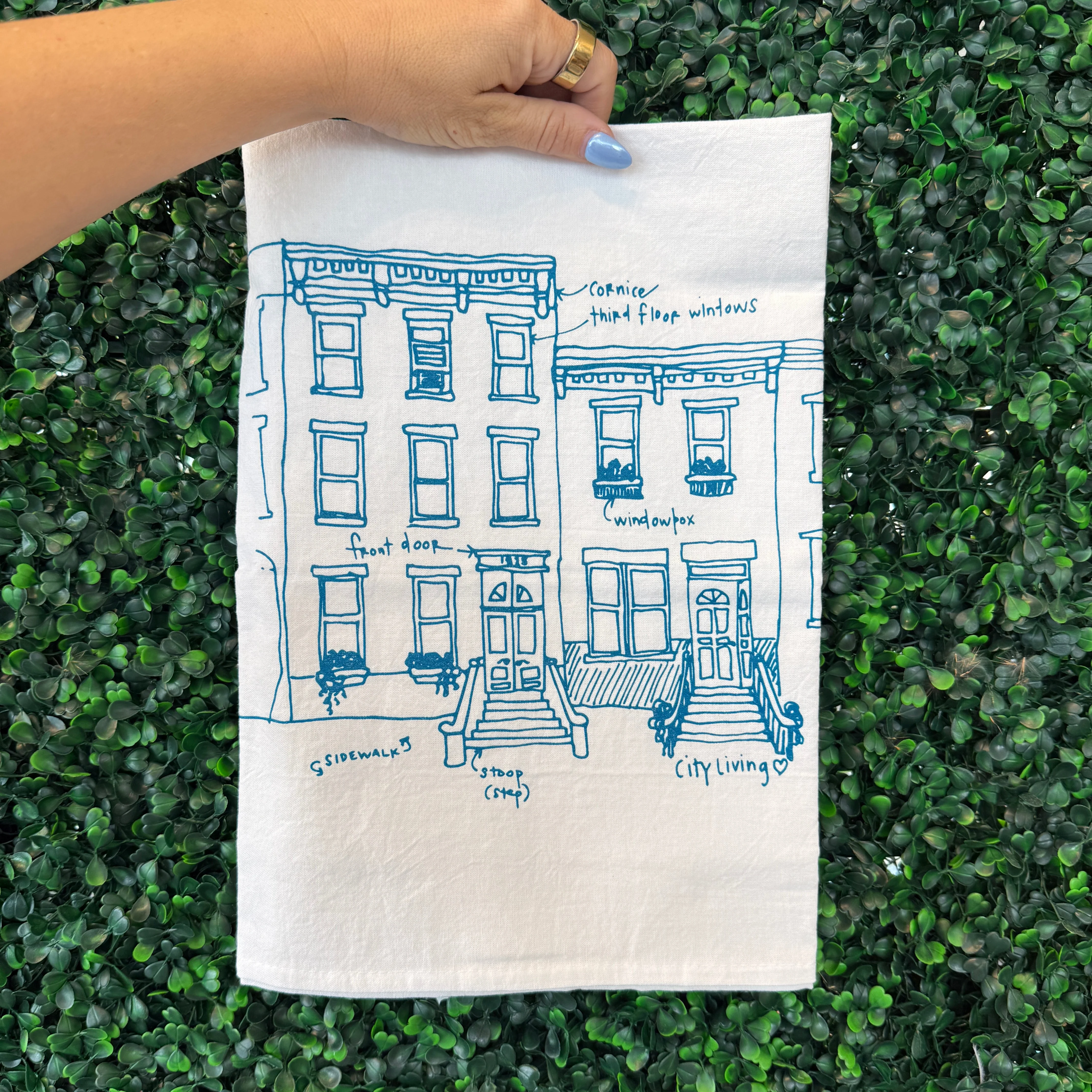 Philly Rowhouses Tea Towel