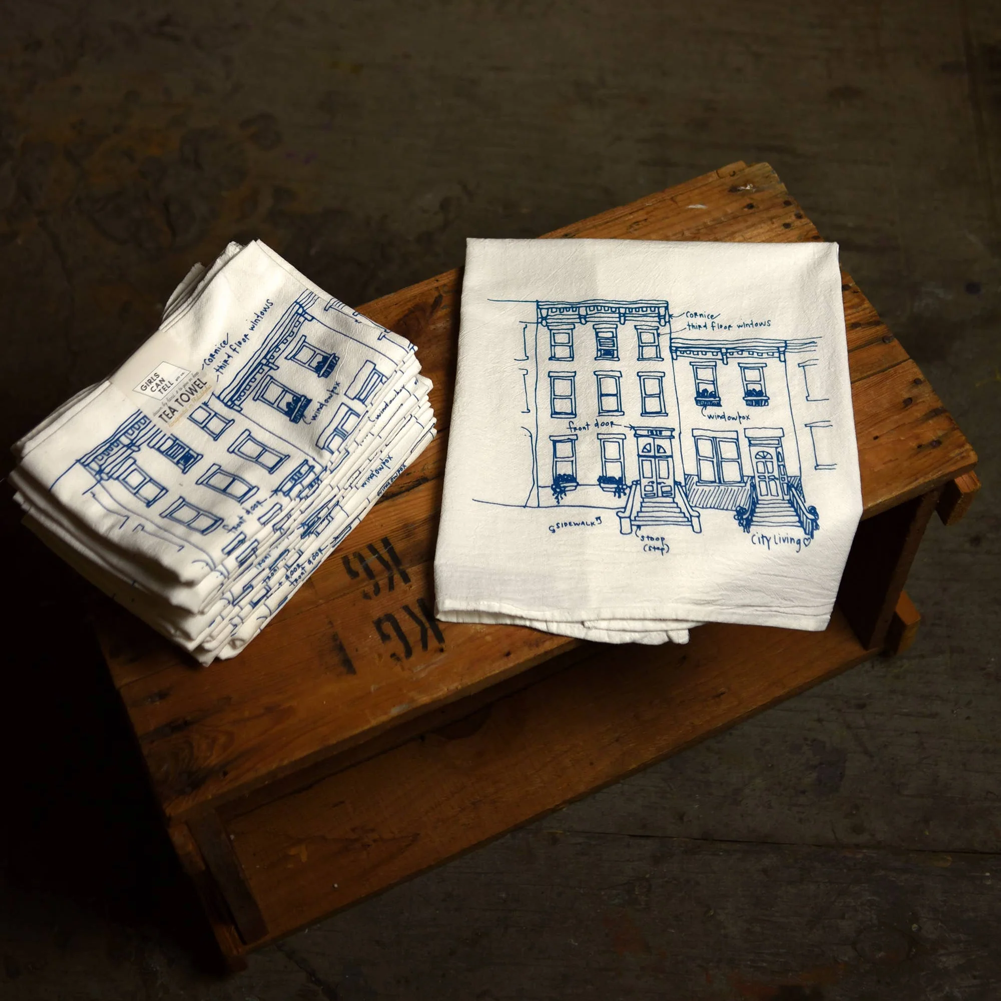 Philly Rowhouses Tea Towel - Image 4