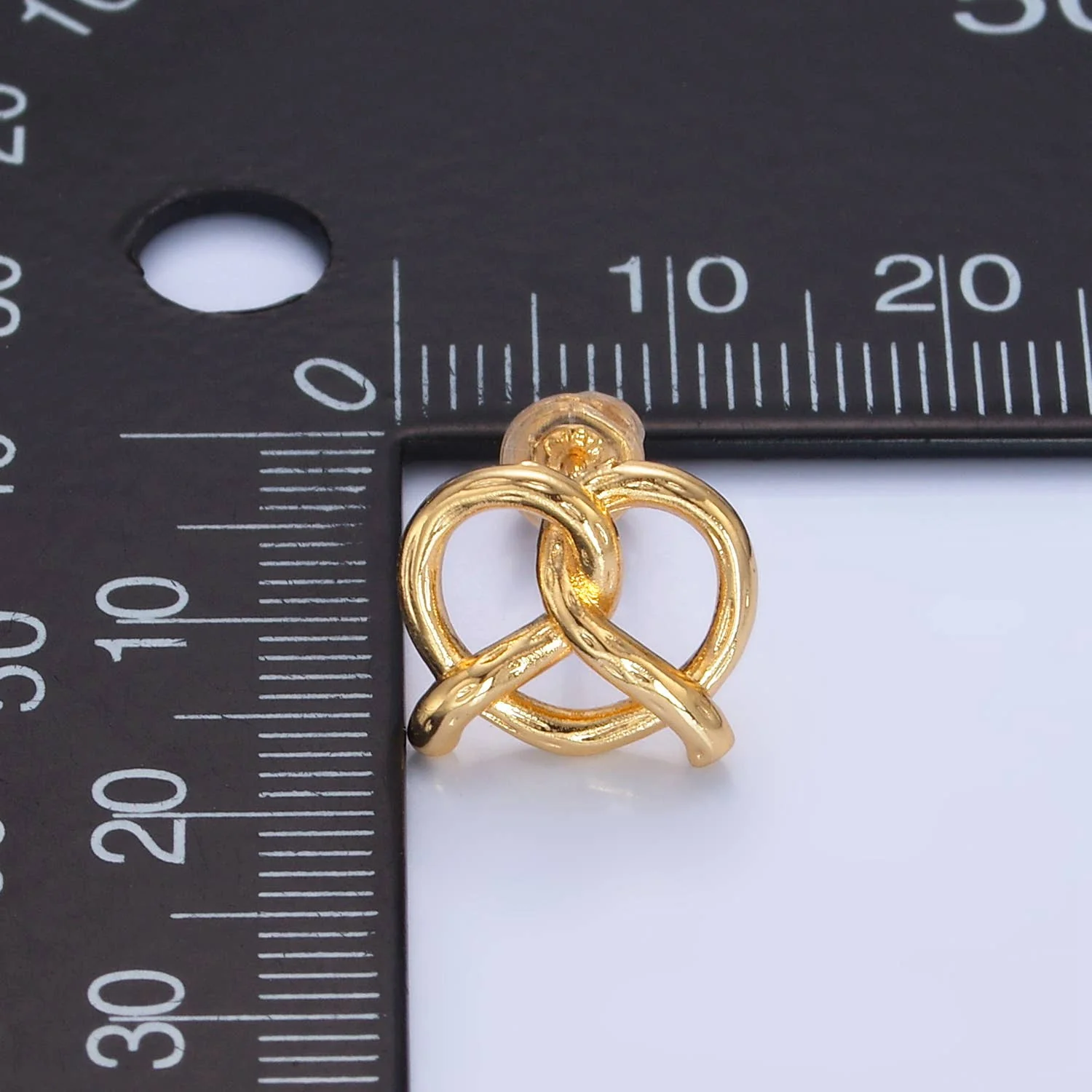Gold Pretzel Stud Earring - Image 4
