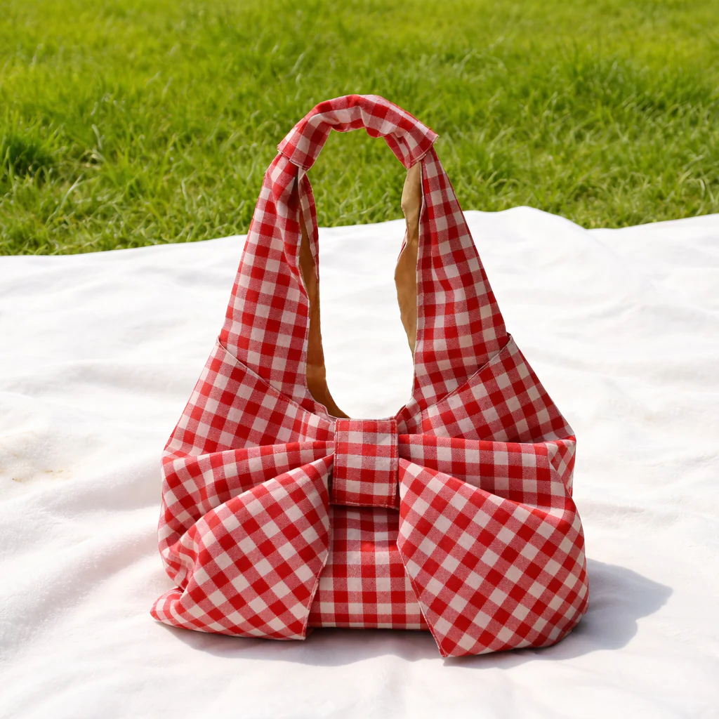 Red & Blue Gingham Purses - Image 2