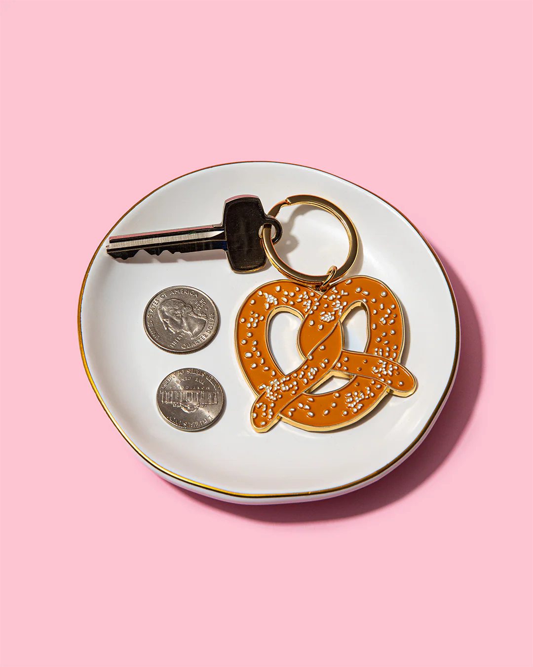 Soft Pretzel Enamel Keychain/Bag Charm - Image 4